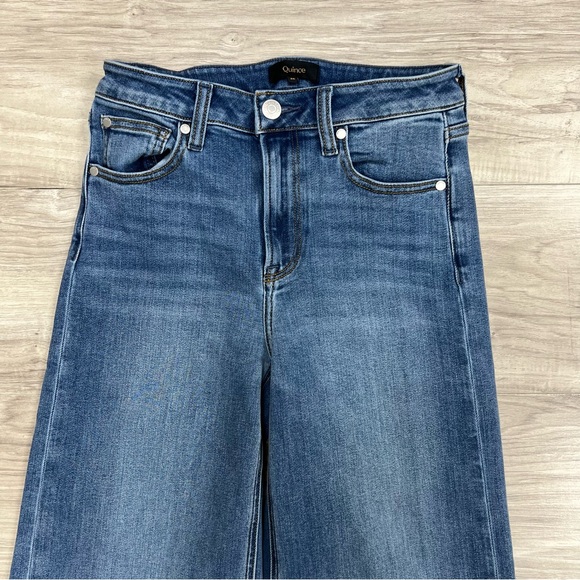 Quince Stretch High Rise Wide Leg Jeans 32“ in Medium Wash Size 26 - Picture 2 of 11